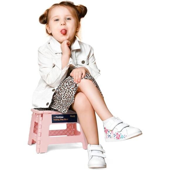 9" Folding Step Stool for Adults and Kids Holds Up to 300 lbs, Folding Stools - Picture 6 of 7